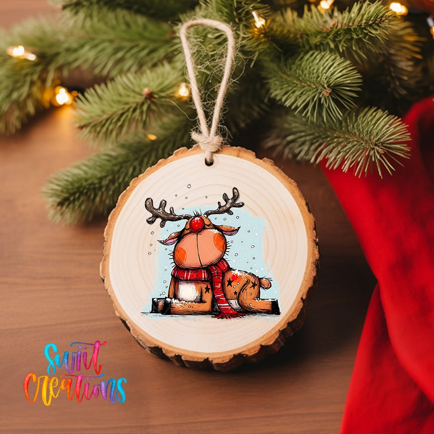 Reindeer Christmas UV DTF Ornament Transfer | O-1271 - Swiit Creations
