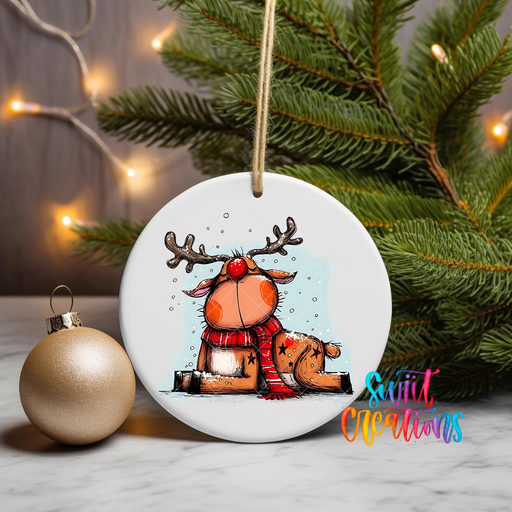 Reindeer Christmas UV DTF Ornament Transfer | O-1271 - Swiit Creations