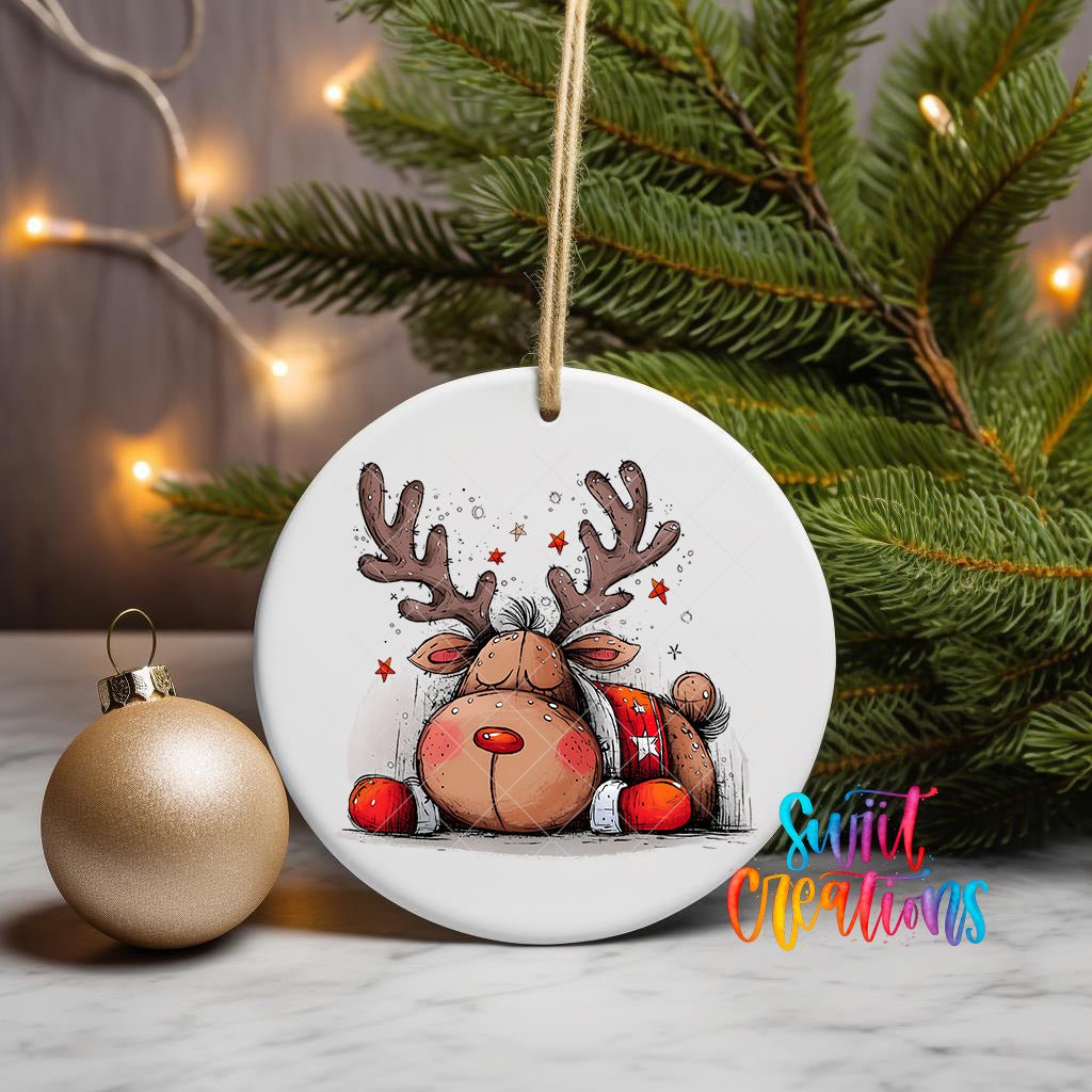 Reindeer Christmas UV DTF Ornament Transfer | O-1272 - Swiit Creations