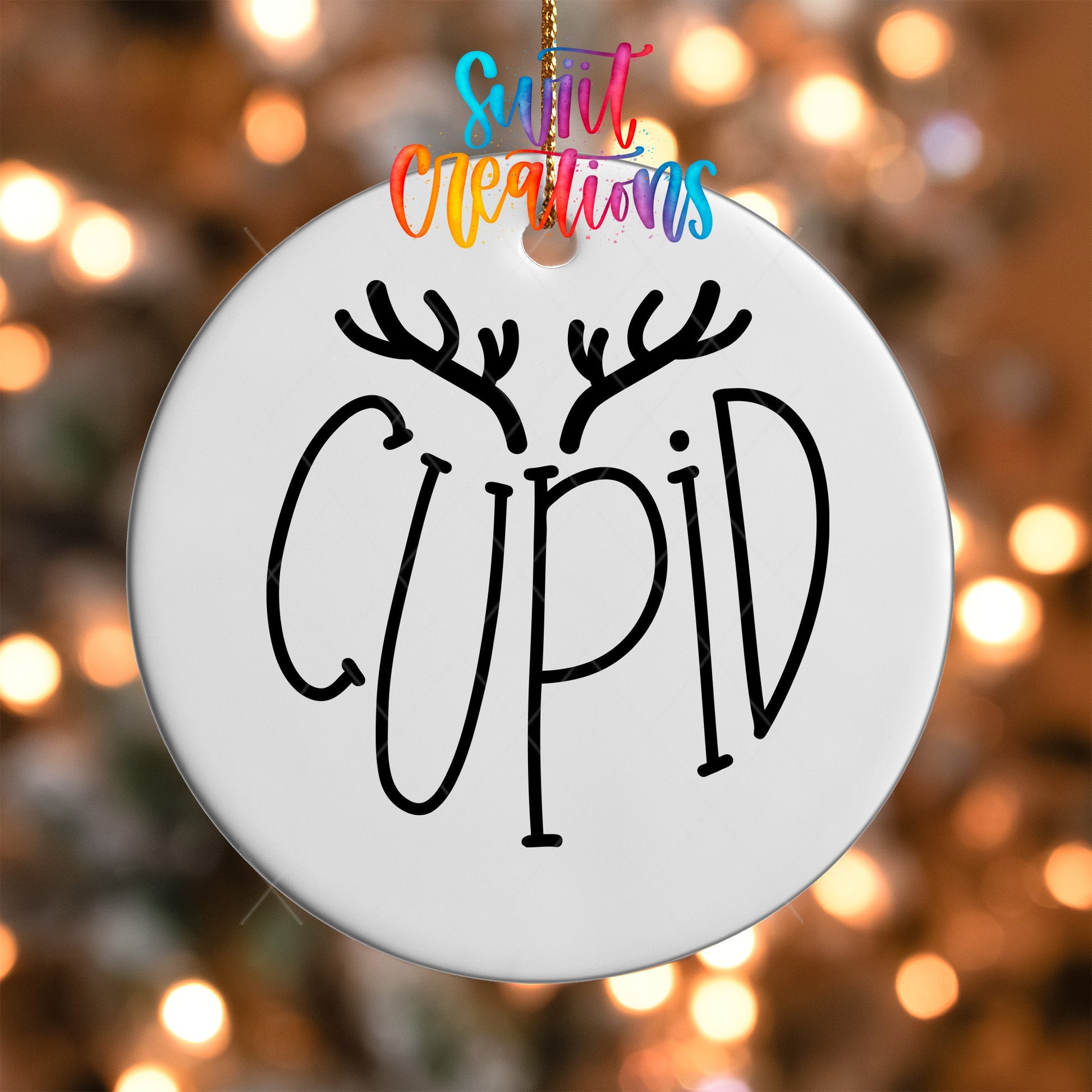 Reindeer Cupid Christmas UV DTF Ornament Transfer | O-021 - Swiit Creations
