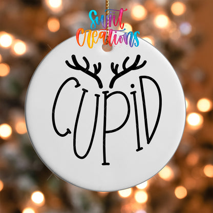 Reindeer Cupid Christmas UV DTF Ornament Transfer | O-021 - Swiit Creations