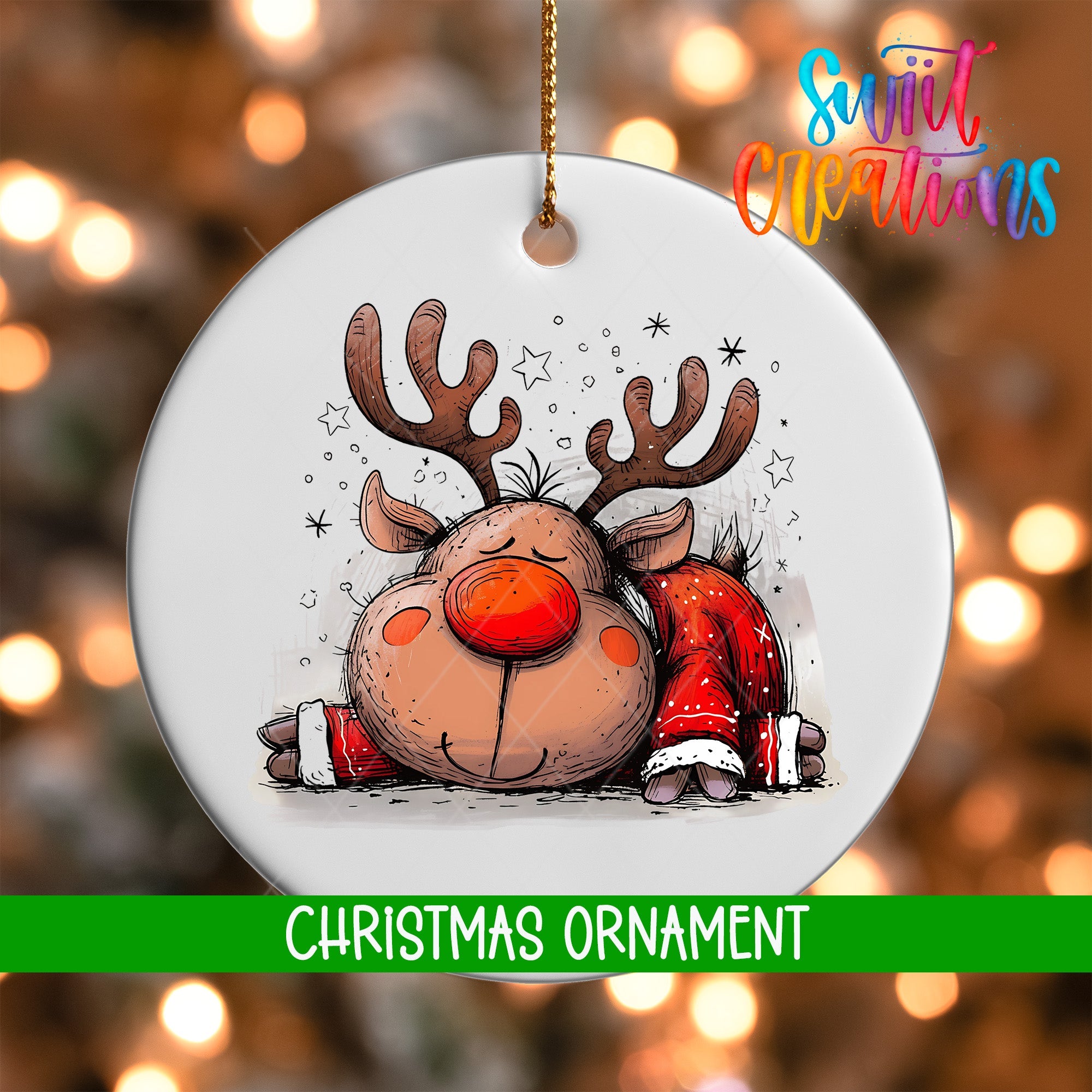 Reindeer Personalized Christmas Ornament | O1273 - Swiit Creations