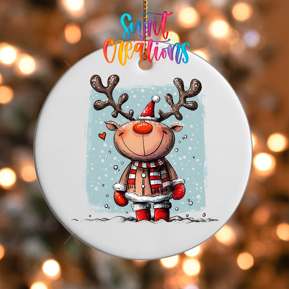 Reindeer UV DTF Ornament Transfer | O-1256 - Swiit Creations