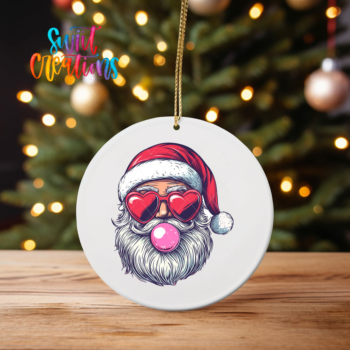 Retro Santa Christmas UV DTF Ornament Transfer | O-1147 - Swiit Creations