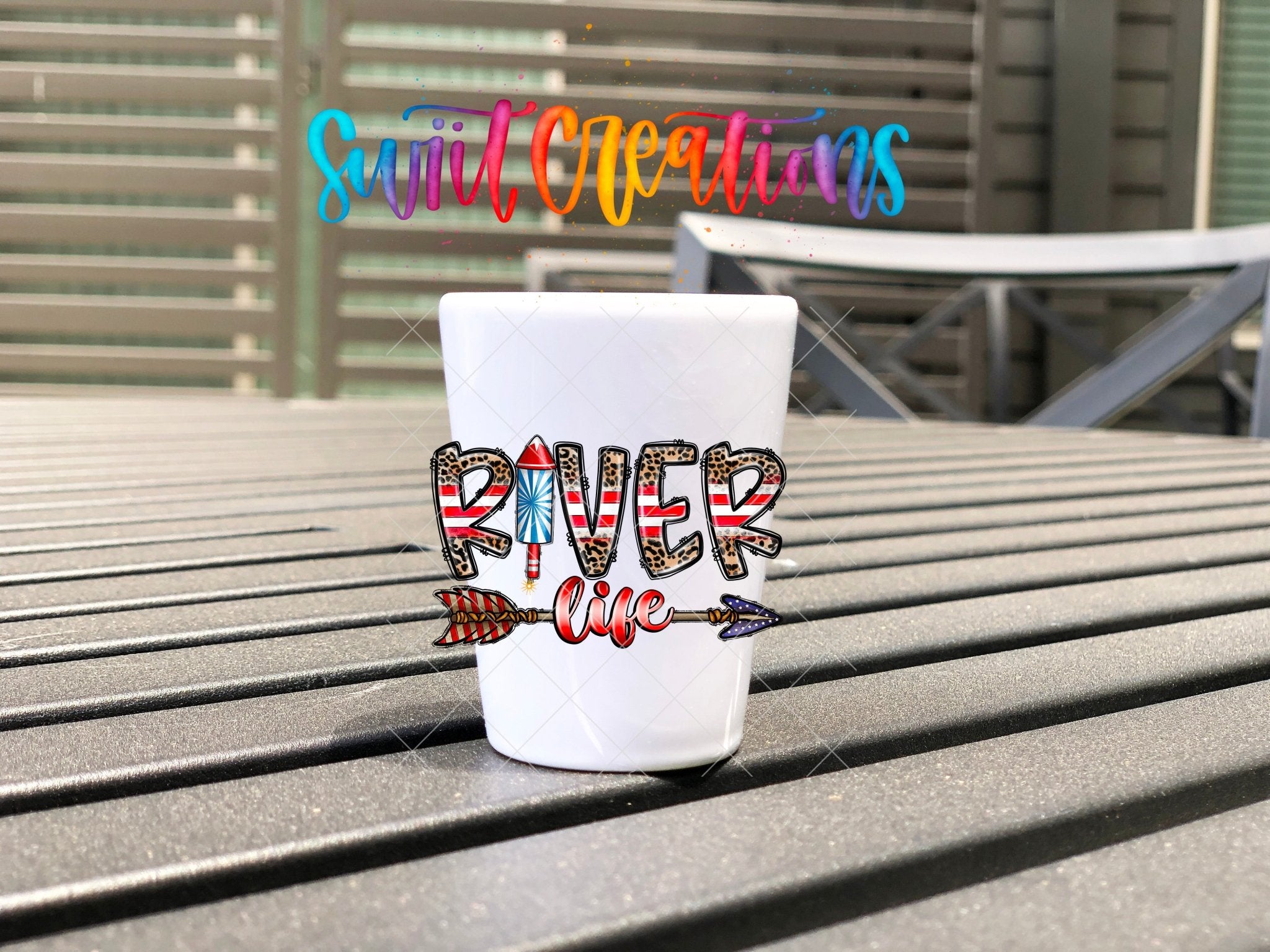 River Life USA UV DTF Shot Glass Transfer | SG863 - Swiit Creations