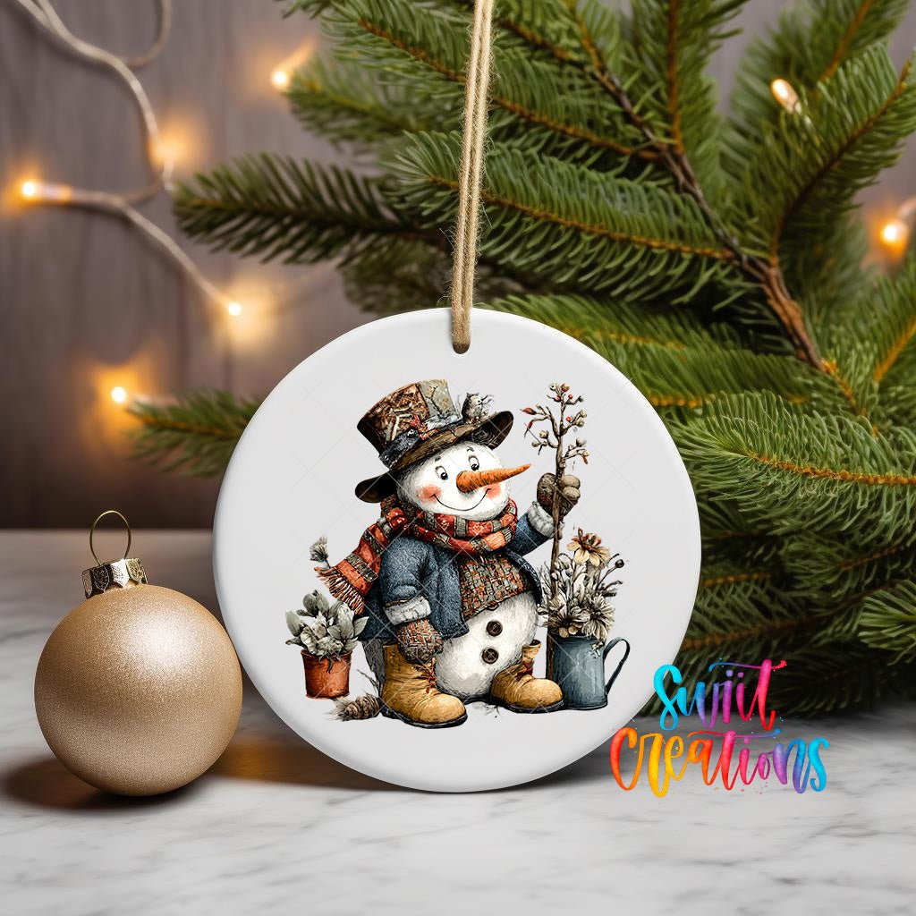 Rustic Country Snowman UV DTF Ornament Transfer | O-1899 - Swiit Creations