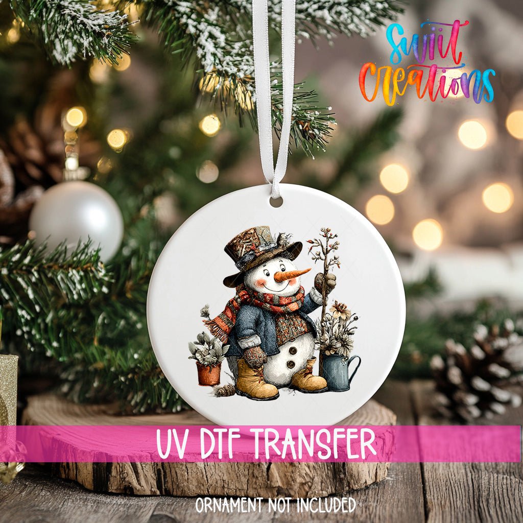 Rustic Country Snowman UV DTF Ornament Transfer | O-1899 - Swiit Creations
