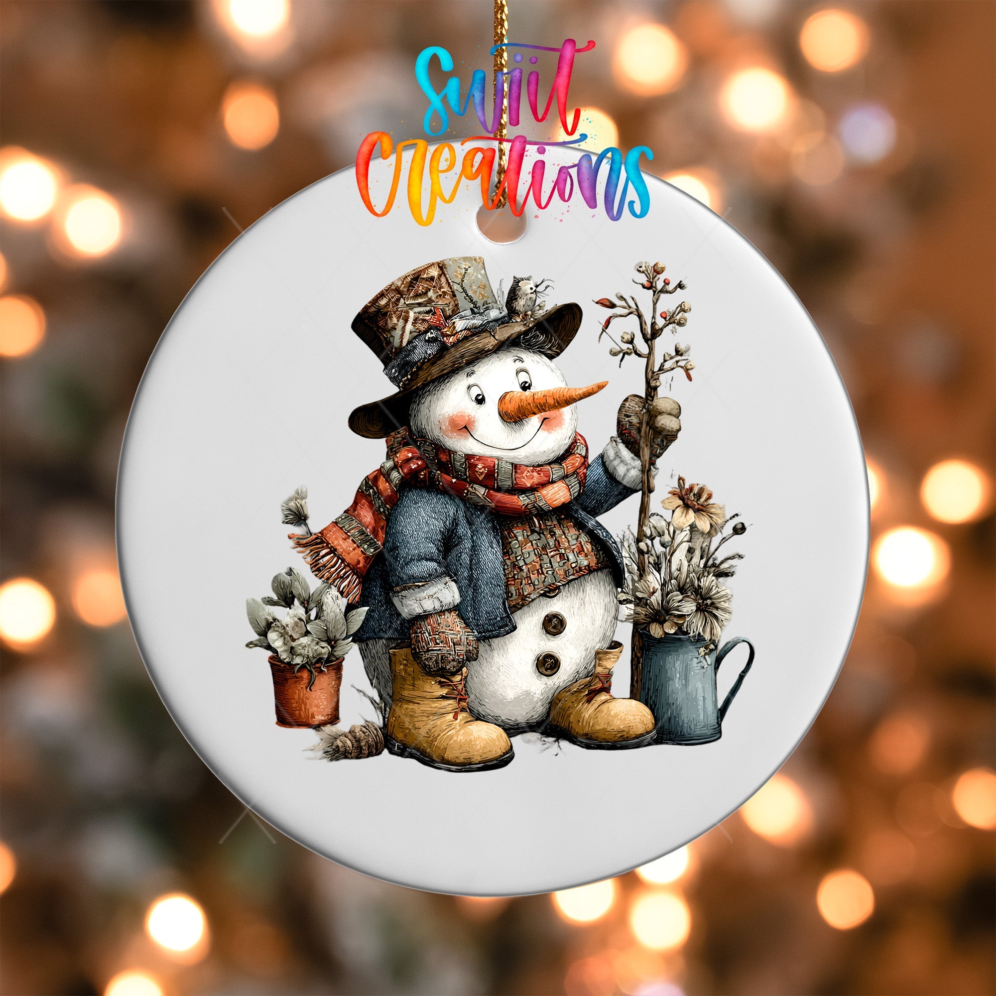Rustic Country Snowman UV DTF Ornament Transfer | O-1899 - Swiit Creations