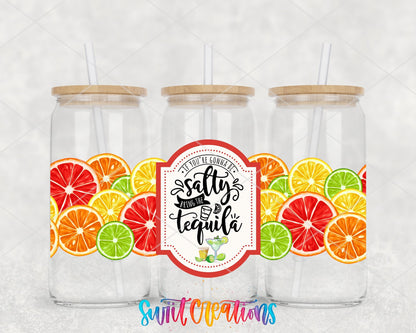 Salty Bring The Tequila UV DTF Transfer Tumbler Wrap | Citrus Margarita | DTF013 - Swiit Creations