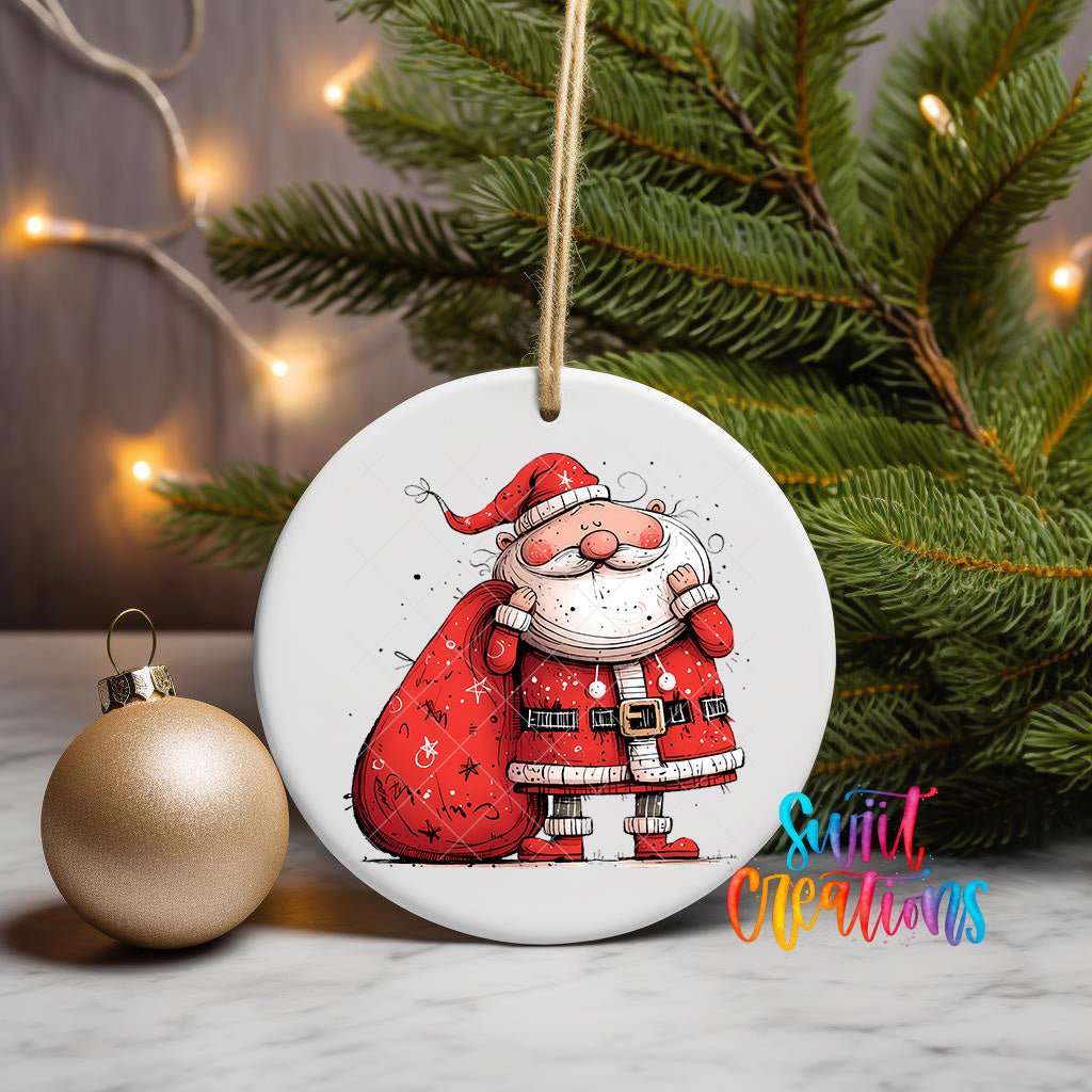 Santa Carrying Gift Sack UV DTF Ornament Transfer | O-1327 - Swiit Creations