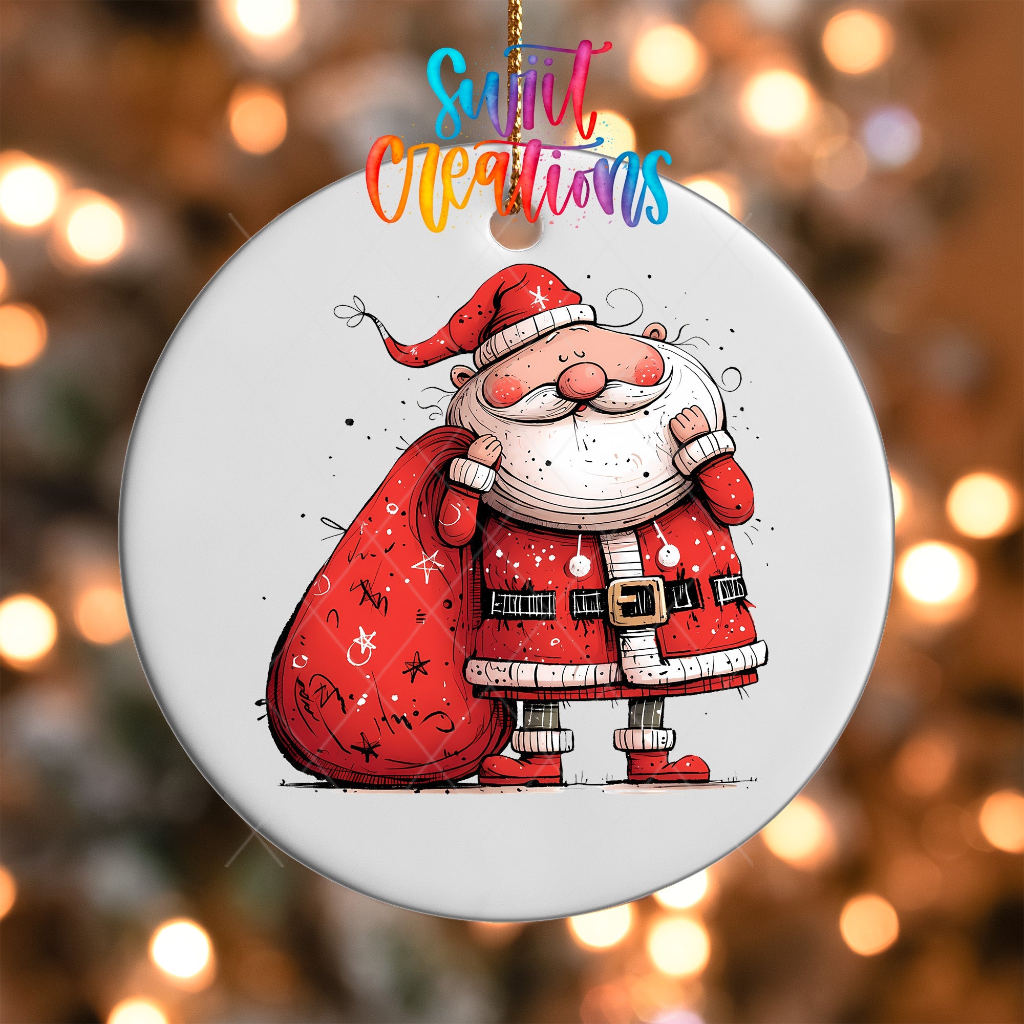Santa Carrying Gift Sack UV DTF Ornament Transfer | O-1327 - Swiit Creations