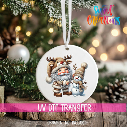 Santa Christmas UV DTF Ornament Transfer | O-1101 - Swiit Creations