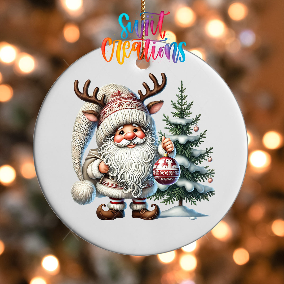 Santa Christmas UV DTF Ornament Transfer | O-1102 - Swiit Creations