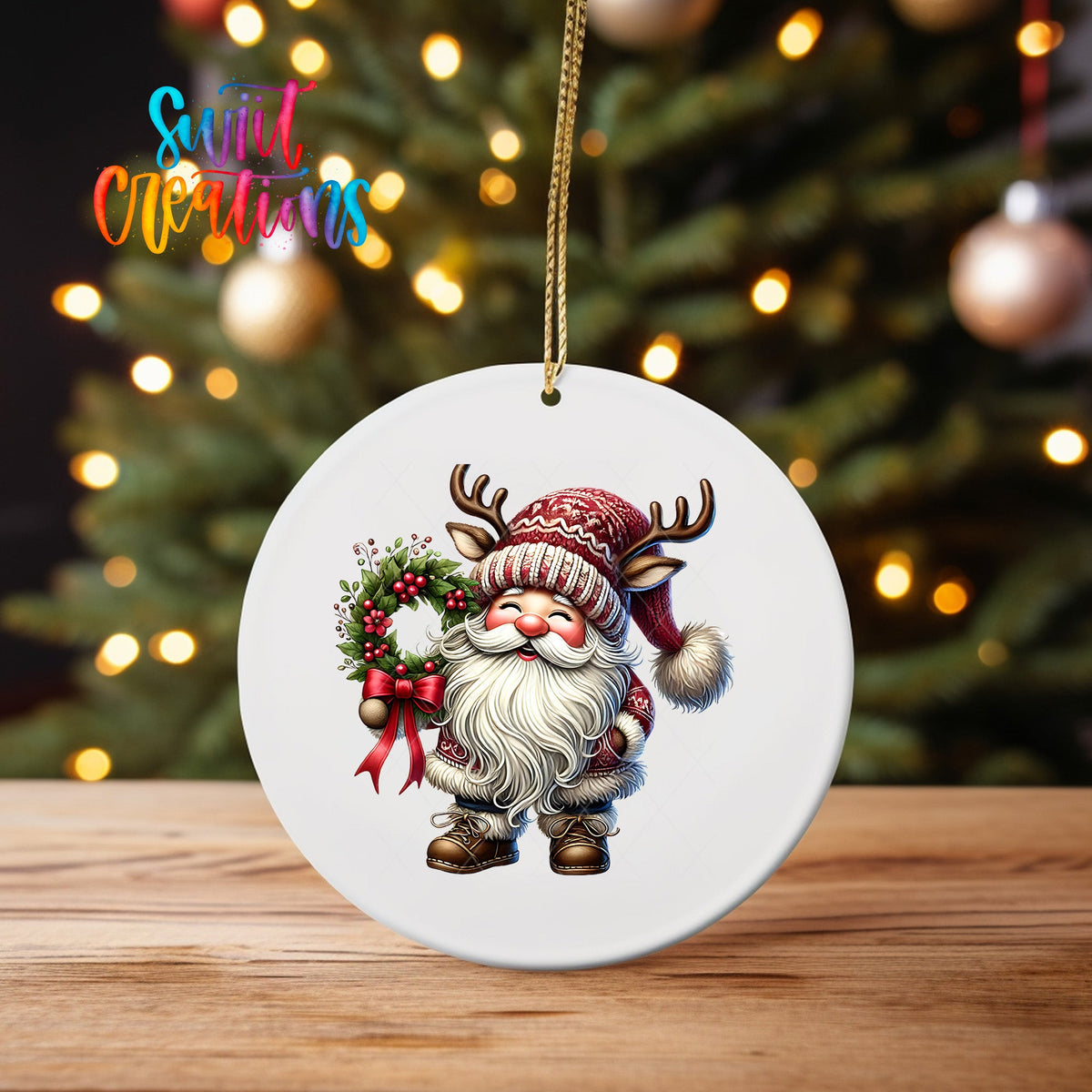 Santa Christmas UV DTF Ornament Transfer | O-1105 - Swiit Creations