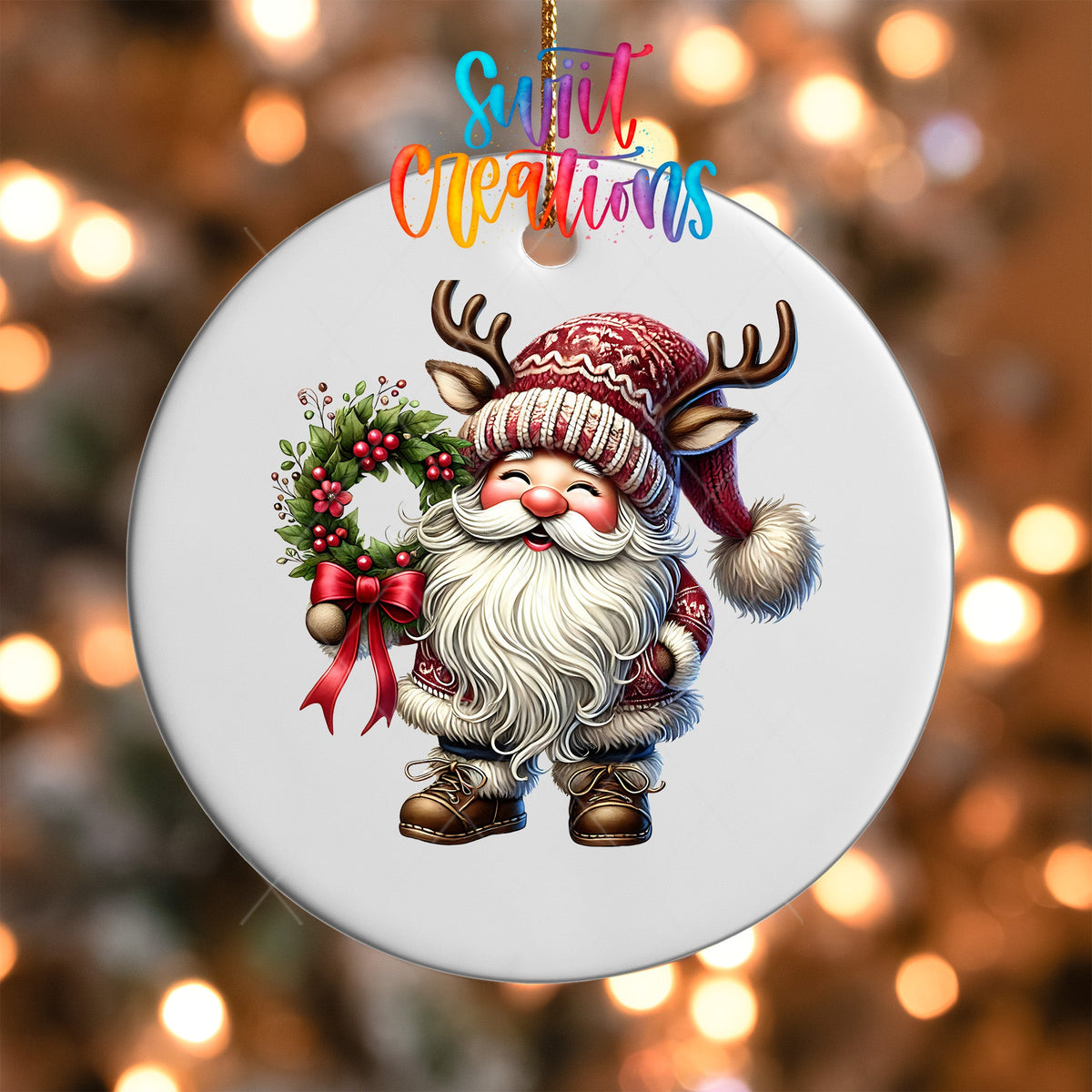 Santa Christmas UV DTF Ornament Transfer | O-1105 - Swiit Creations