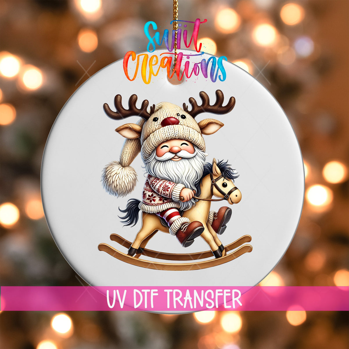 Santa Christmas UV DTF Ornament Transfer | O-1106 - Swiit Creations