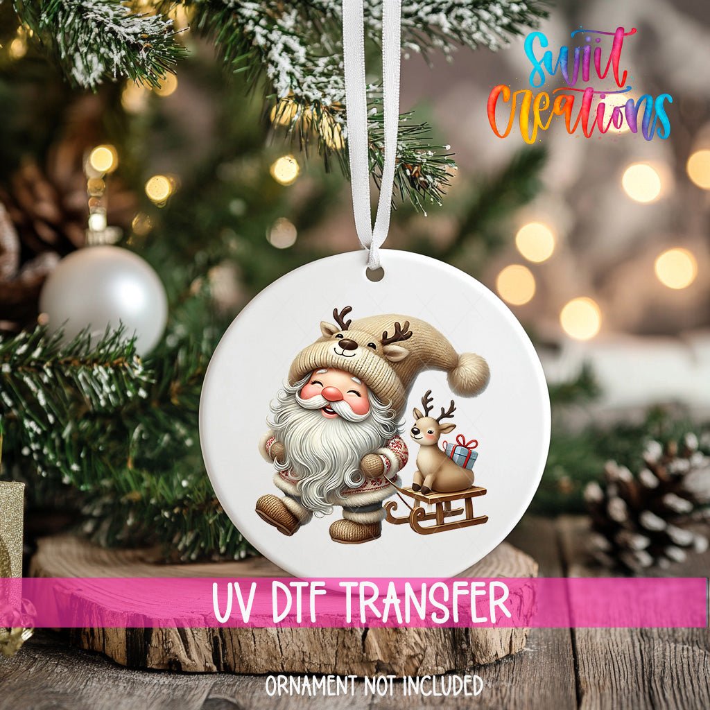Santa Christmas UV DTF Ornament Transfer | O-1108 - Swiit Creations