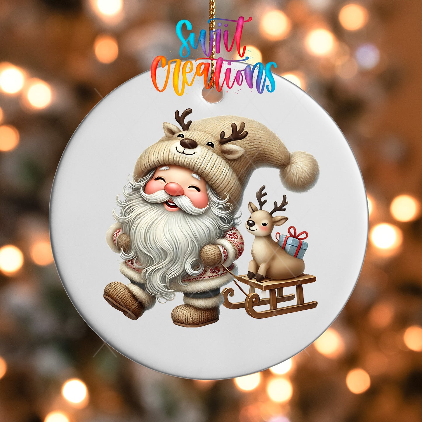 Santa Christmas UV DTF Ornament Transfer | O-1108 - Swiit Creations