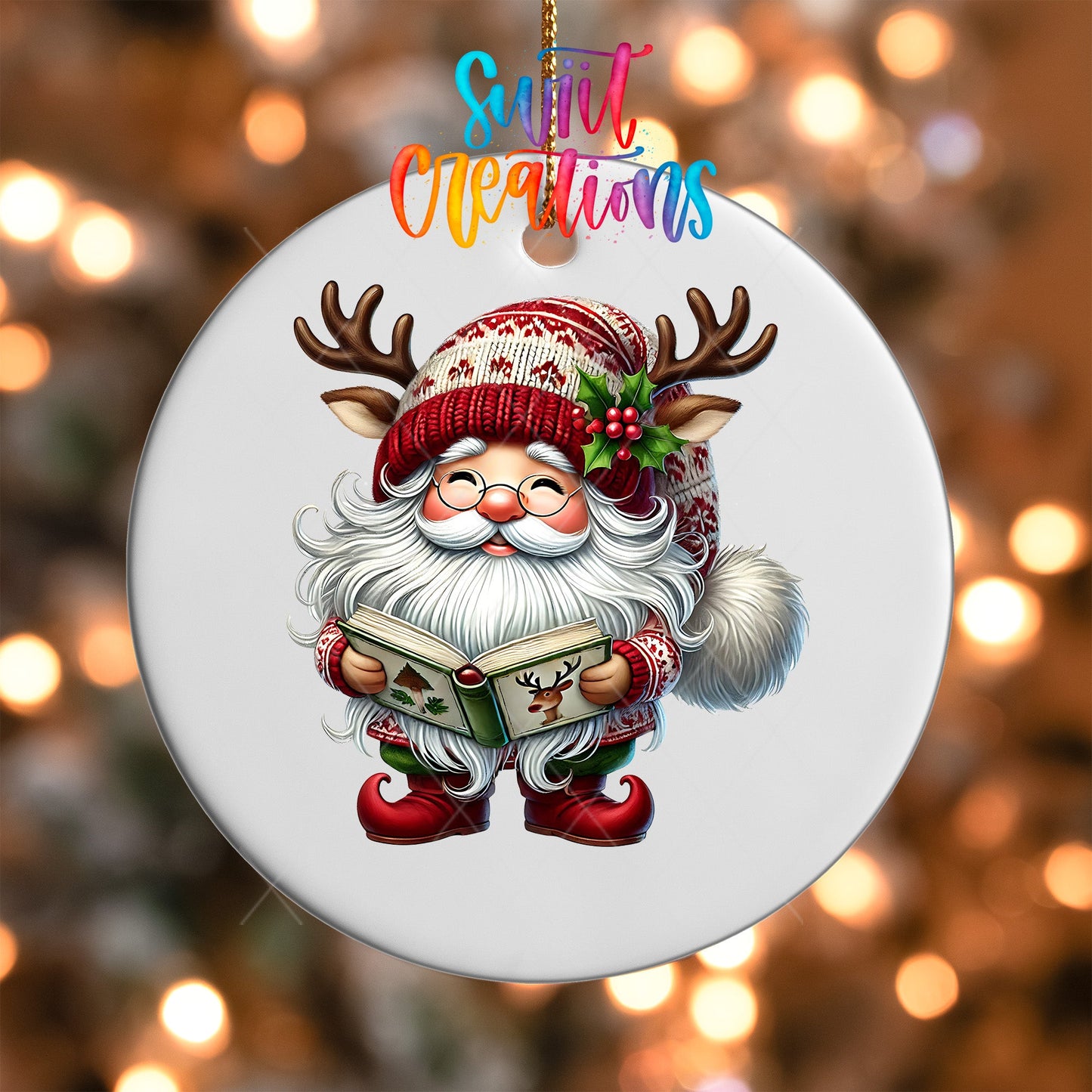 Santa Christmas UV DTF Ornament Transfer | O-1110 - Swiit Creations