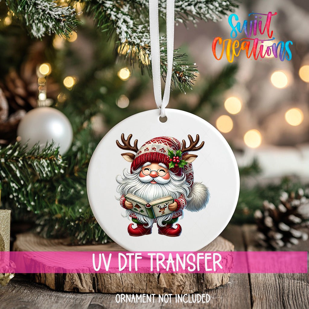 Santa Christmas UV DTF Ornament Transfer | O-1110 - Swiit Creations