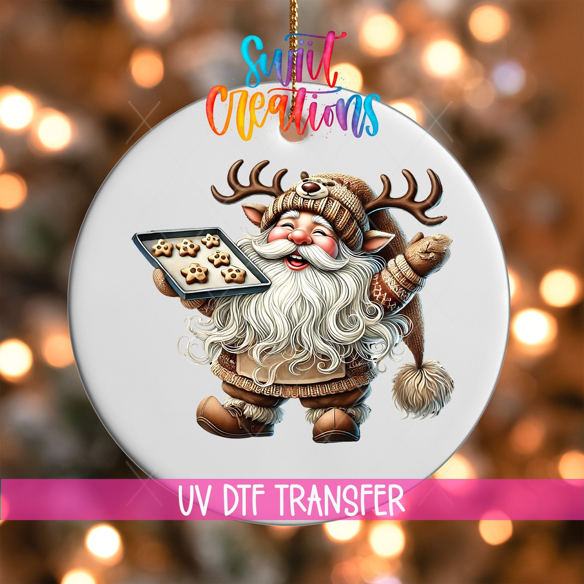 Santa Christmas UV DTF Ornament Transfer | O-1112 - Swiit Creations