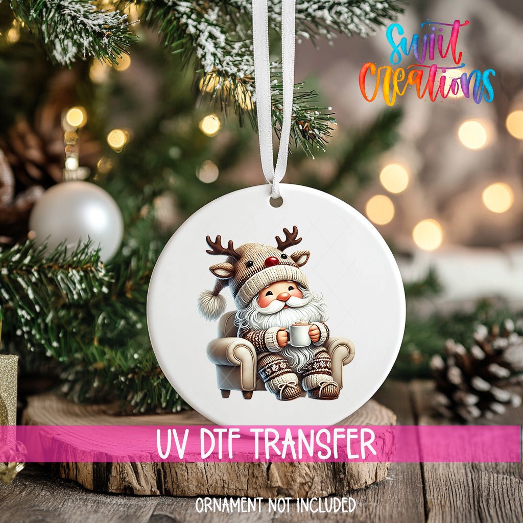 Santa Christmas UV DTF Ornament Transfer | O-1113 - Swiit Creations
