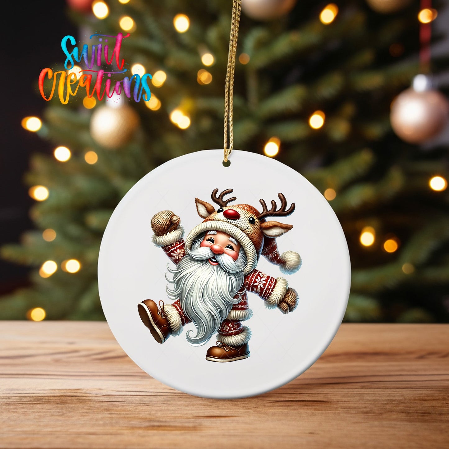 Santa Christmas UV DTF Ornament Transfer | O-1114 - Swiit Creations
