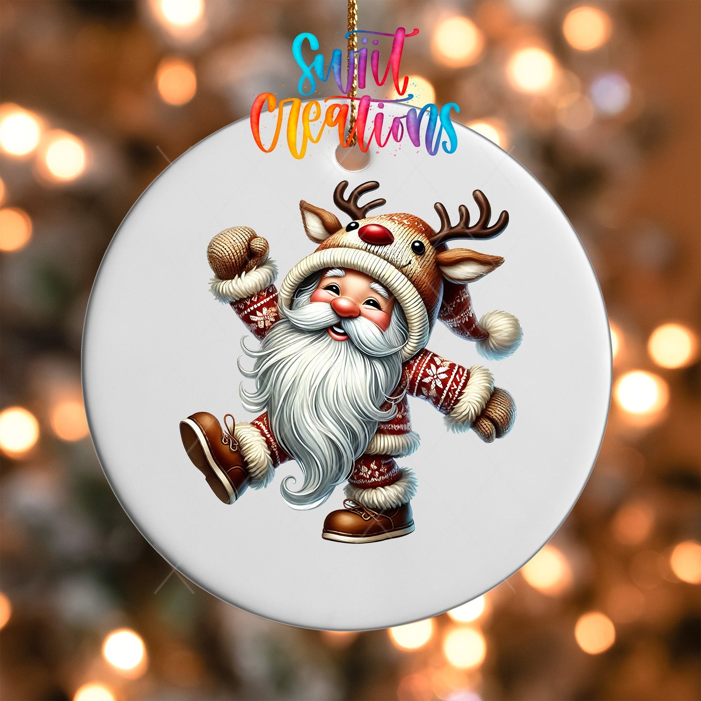 Santa Christmas UV DTF Ornament Transfer | O-1114 - Swiit Creations