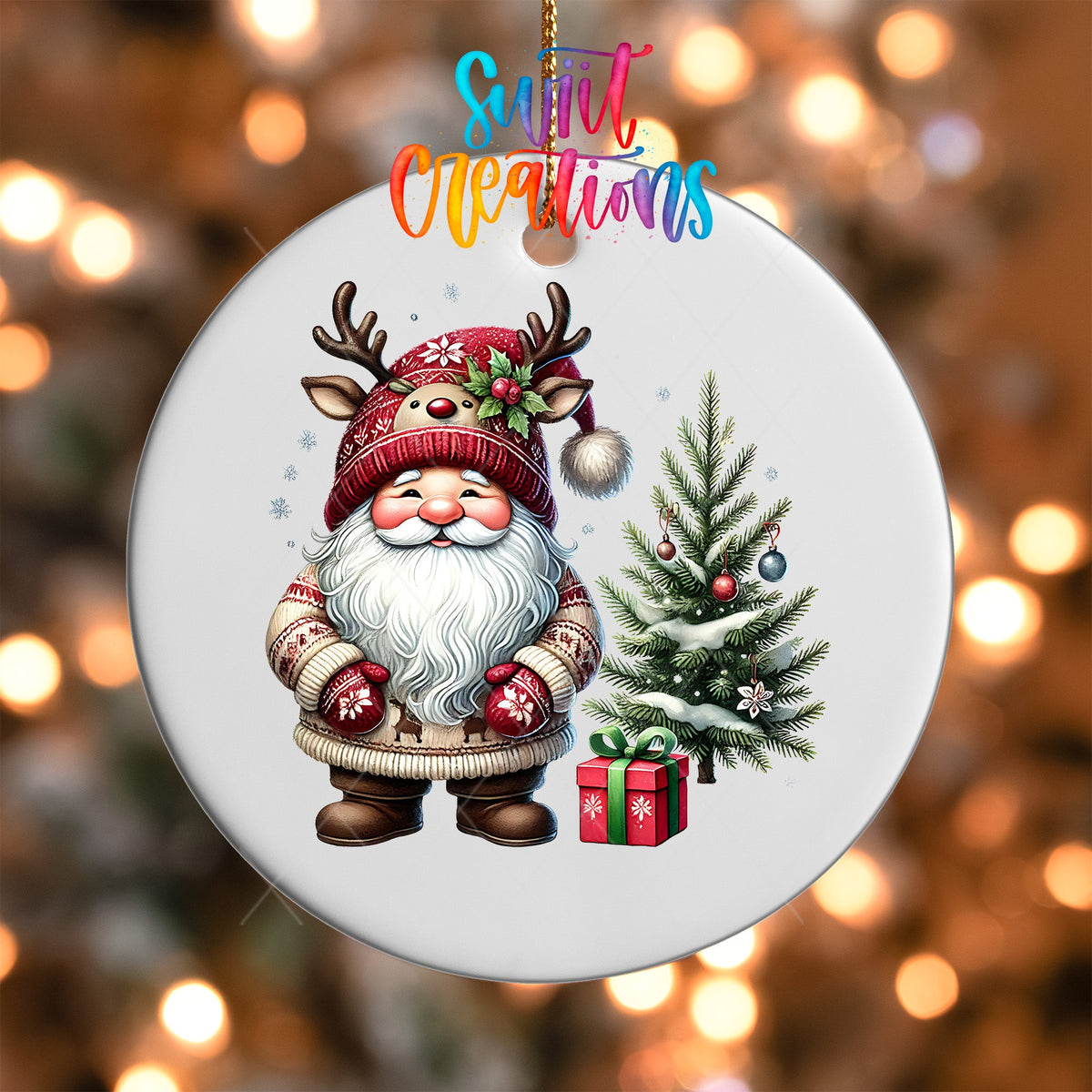 Santa Christmas UV DTF Ornament Transfer | O-1115 - Swiit Creations