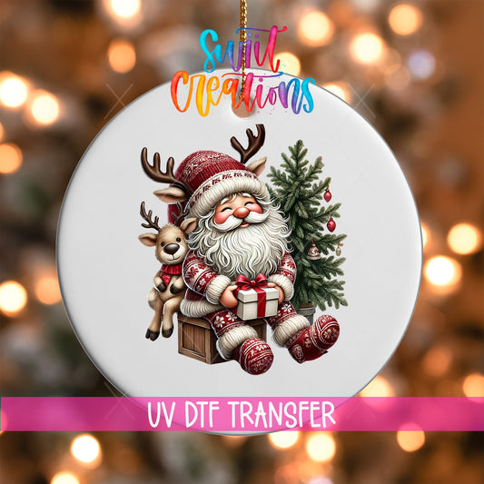 Santa Christmas UV DTF Ornament Transfer | O-1121 - Swiit Creations