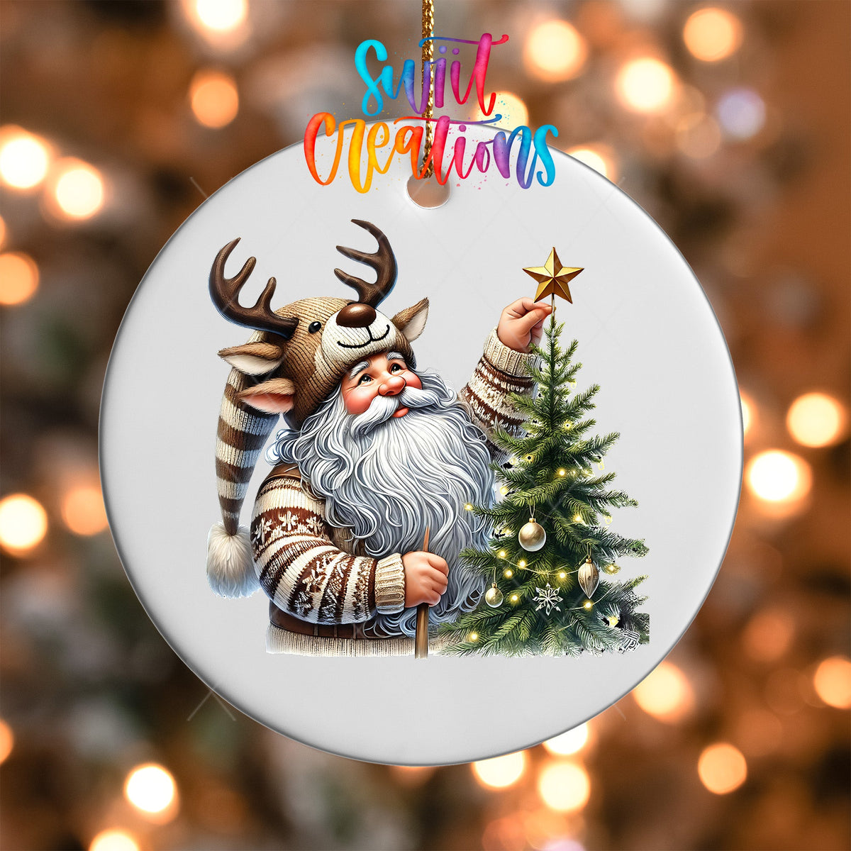 Santa Christmas UV DTF Ornament Transfer | O-1124 - Swiit Creations