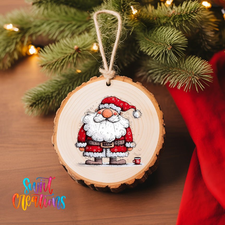 Santa Claus Holding Cocoa UV DTF Ornament Transfer | O-1322 - Swiit Creations