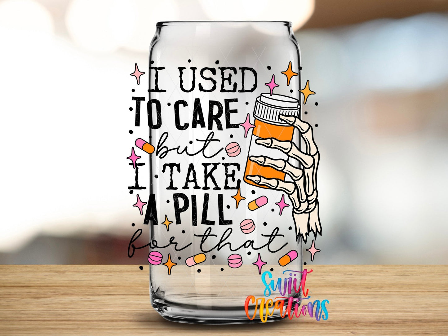 Sassy and Sarcastic I Used to Care UV DTF Cup Decal | UV1349 - Swiit Creations