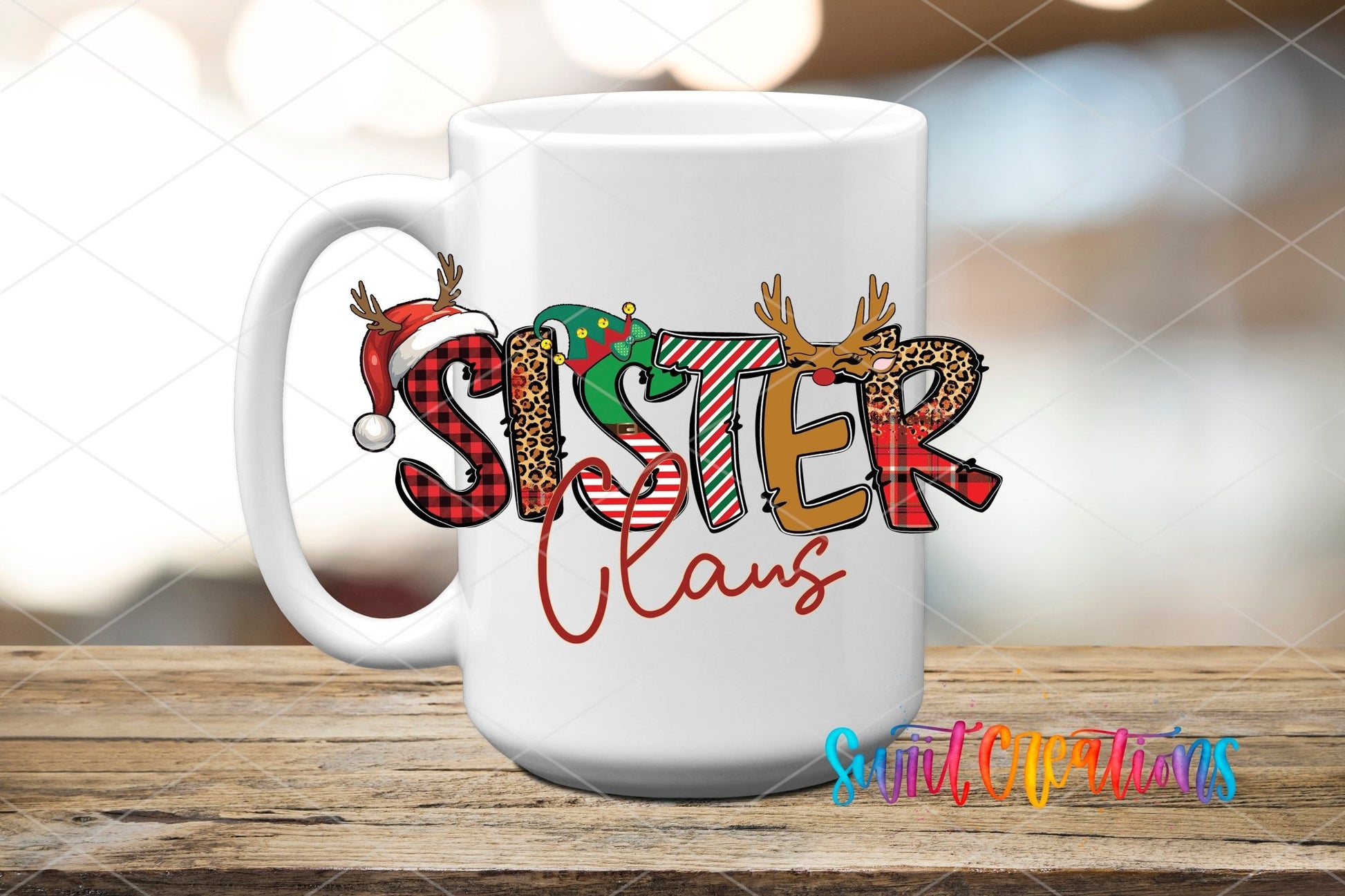 Sister Claus Christmas UV DTF Cup Decal | UV1235 - Swiit Creations