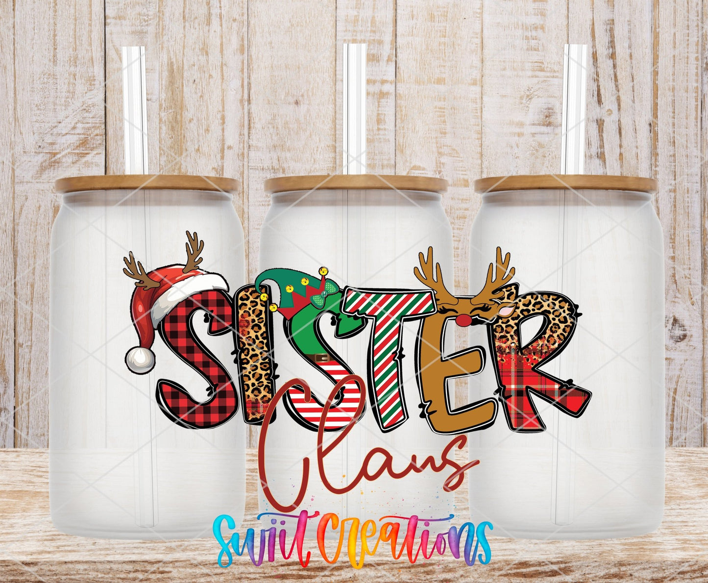 Sister Claus Christmas UV DTF Cup Decal | UV1235 - Swiit Creations