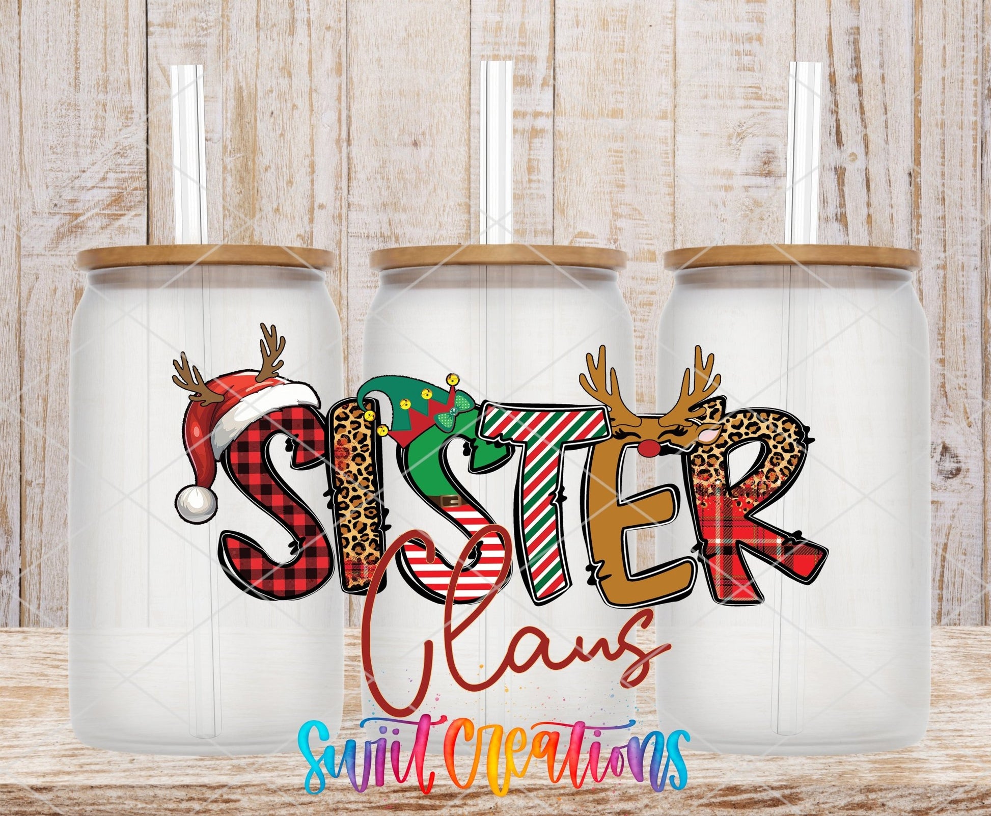 Sister Claus Christmas UV DTF Cup Decal | UV1235 - Swiit Creations