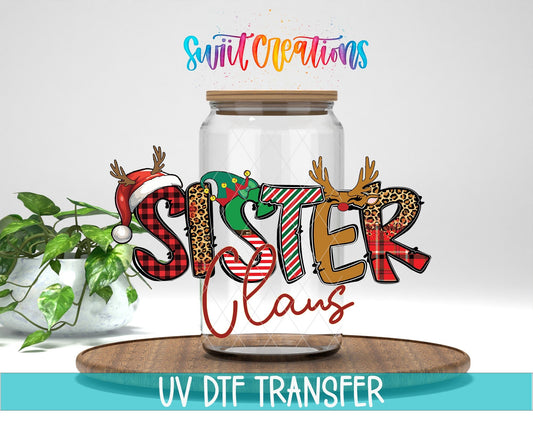 Sister Claus Christmas UV DTF Cup Decal | UV1235 - Swiit Creations