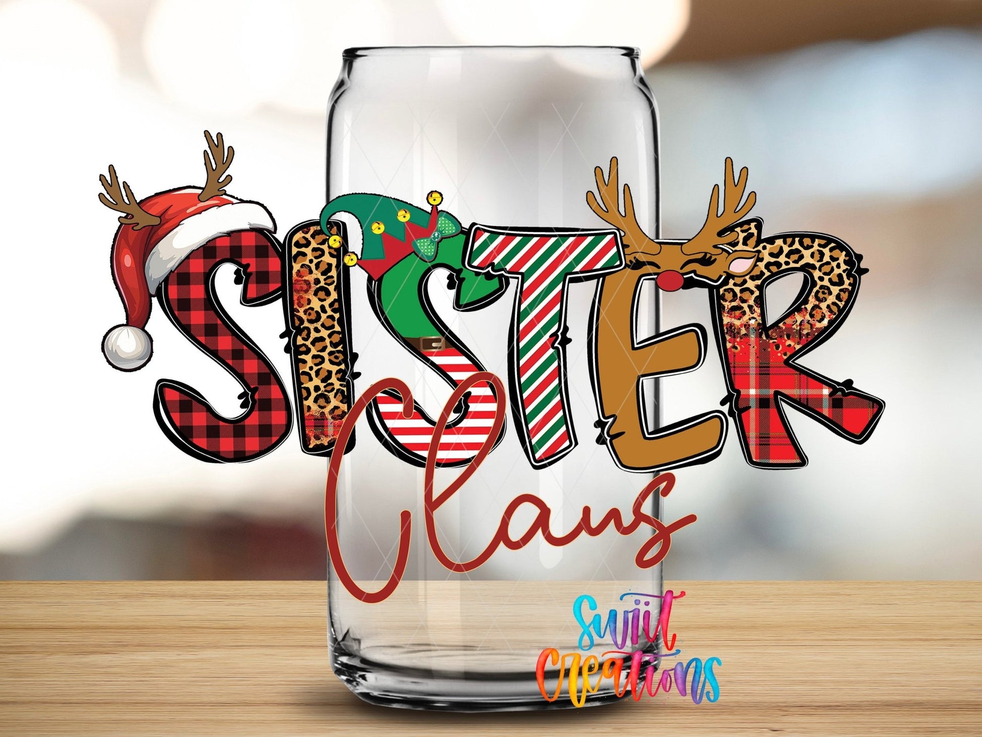 Sister Claus Christmas UV DTF Cup Decal | UV1235 - Swiit Creations