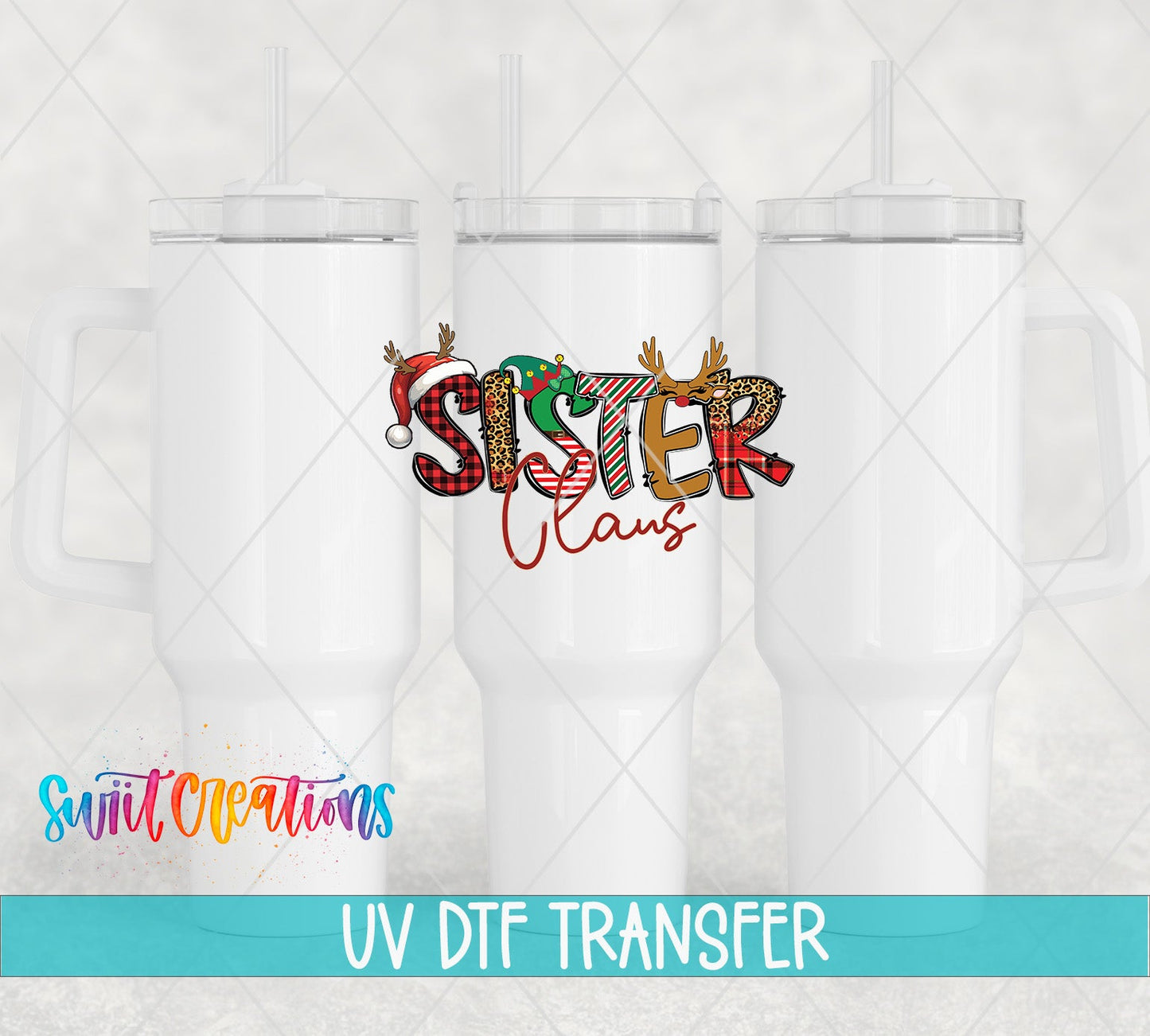 Sister Claus Christmas UV DTF Cup Decal | UV1235 - Swiit Creations