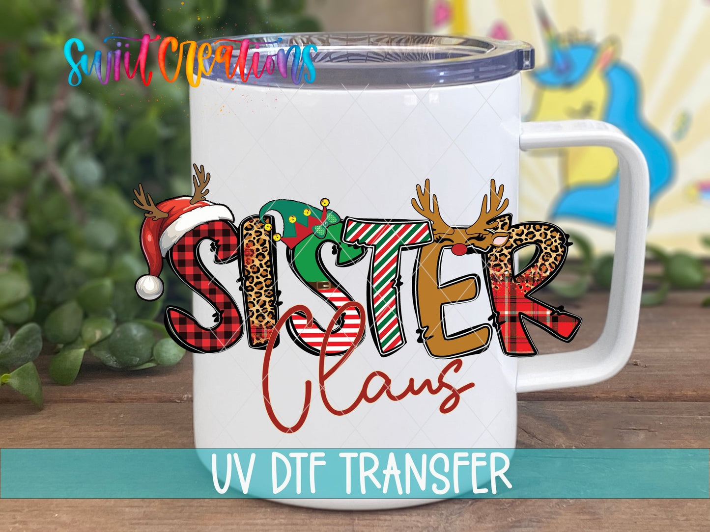Sister Claus Christmas UV DTF Cup Decal | UV1235 - Swiit Creations