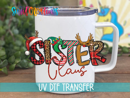 Sister Claus Christmas UV DTF Cup Decal | UV1235 - Swiit Creations