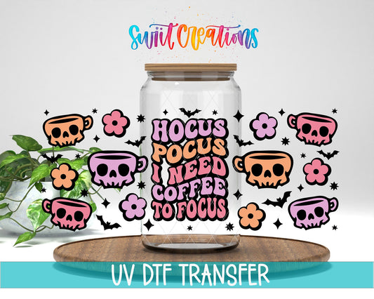 Skull I Need Coffee UV DTF Transfer Tumbler Wrap | DTF034 - Swiit Creations