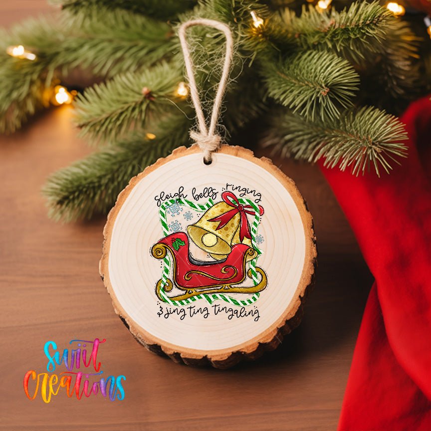 Sleigh Bells Ringing Christmas UV DTF Ornament Transfer | Holiday Sleigh with Bells | O-1690 - Swiit Creations