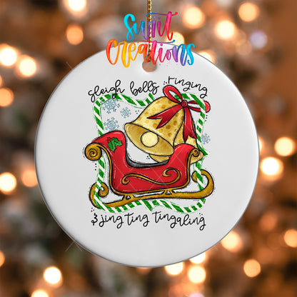 Sleigh Bells Ringing Christmas UV DTF Ornament Transfer | Holiday Sleigh with Bells | O-1690 - Swiit Creations