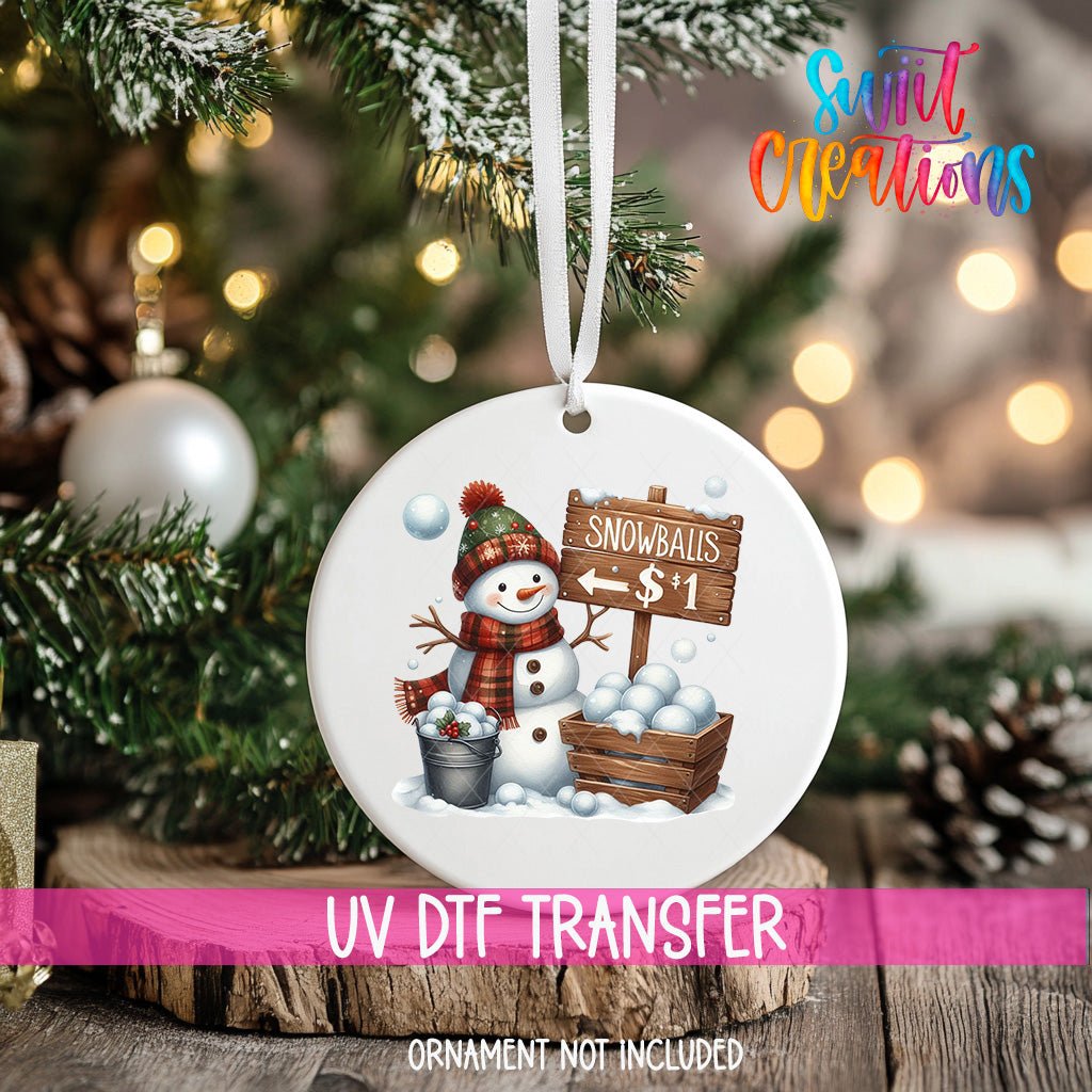 Snowman Christmas UV DTF Ornament Transfer | O-1194 - Swiit Creations