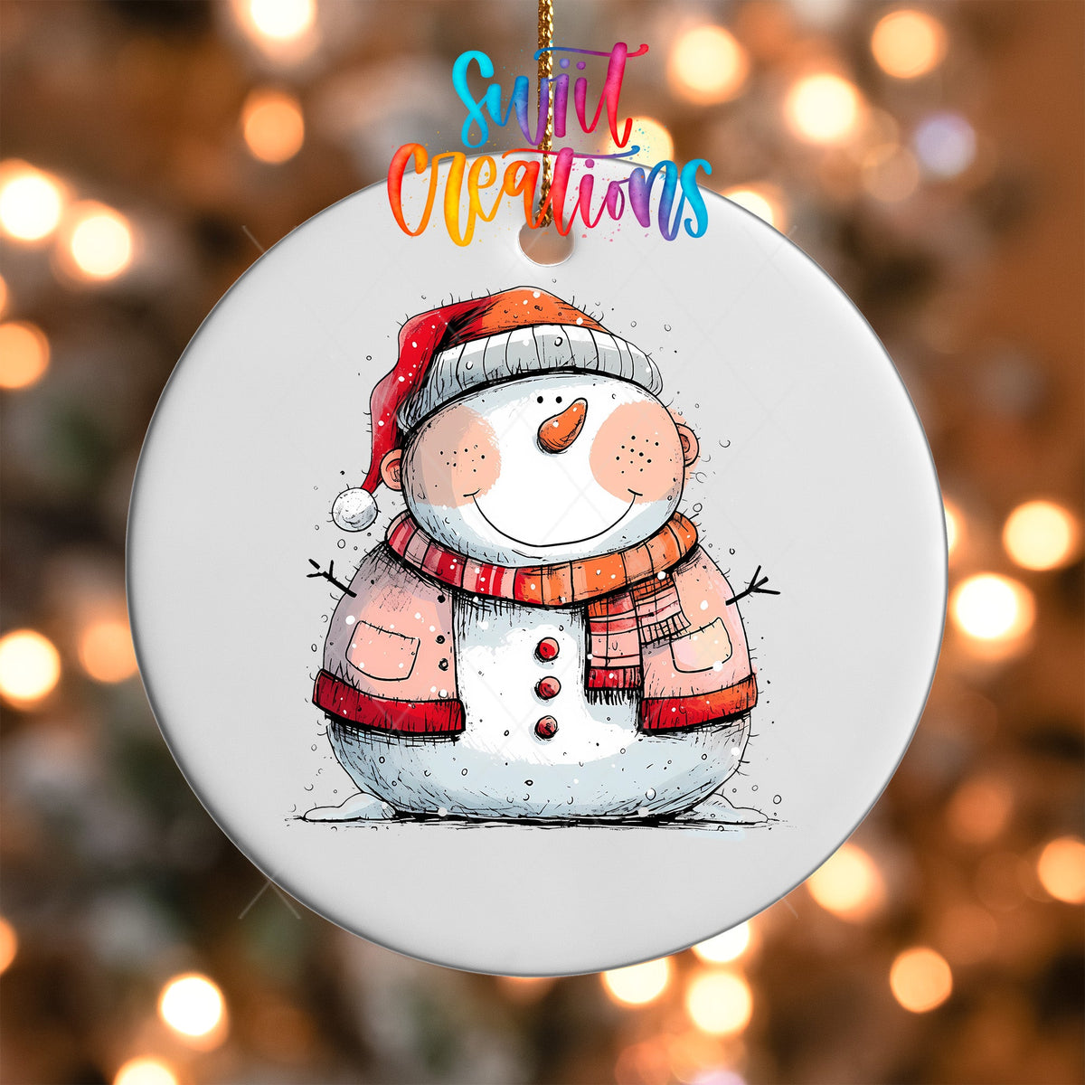 Snowman Christmas UV DTF Ornament Transfer | O-1275 - Swiit Creations