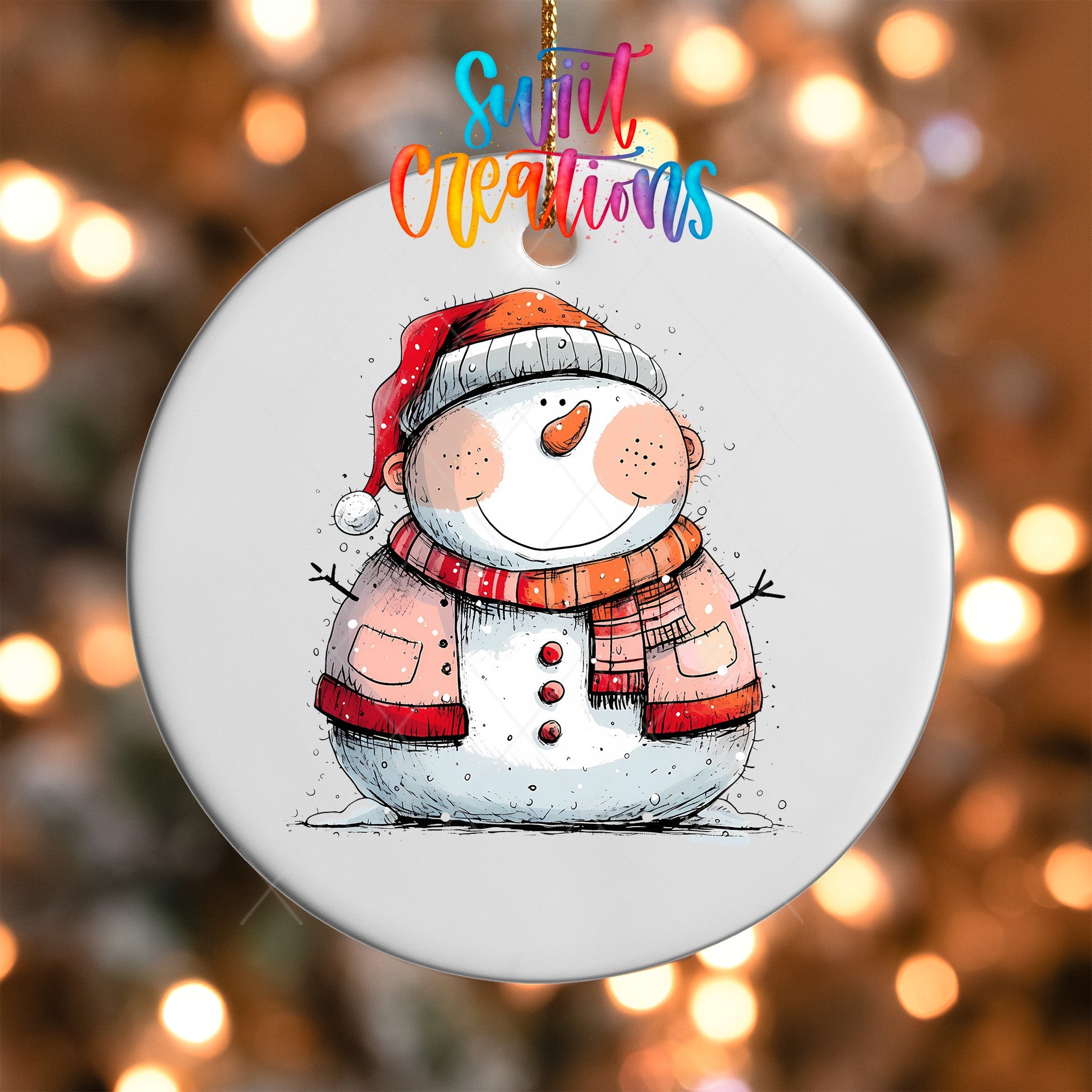 Snowman Christmas UV DTF Ornament Transfer | O-1275 - Swiit Creations