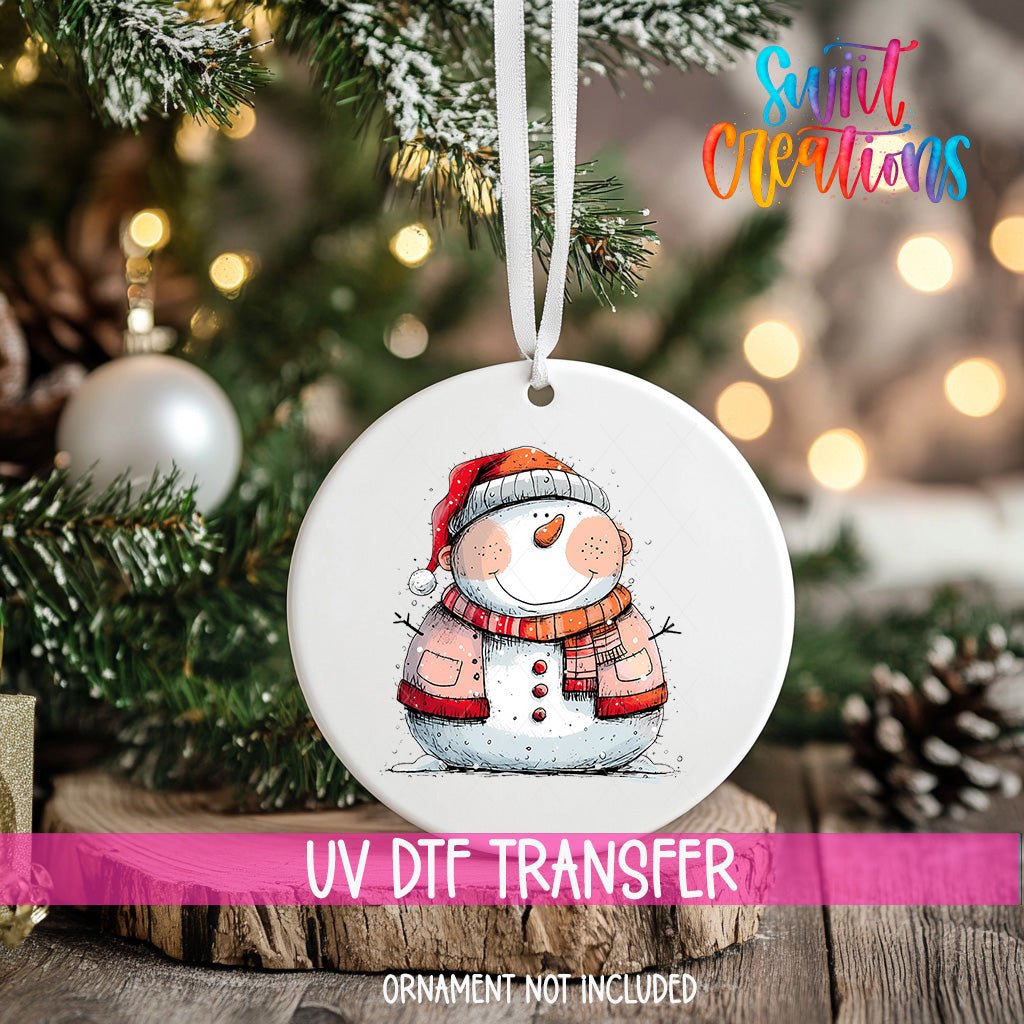 Snowman Christmas UV DTF Ornament Transfer | O-1275 - Swiit Creations