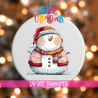 Snowman Christmas UV DTF Ornament Transfer | O-1275 - Swiit Creations