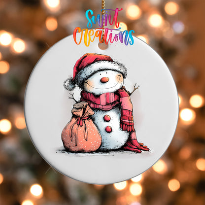 Snowman Christmas UV DTF Ornament Transfer | O-1276 - Swiit Creations